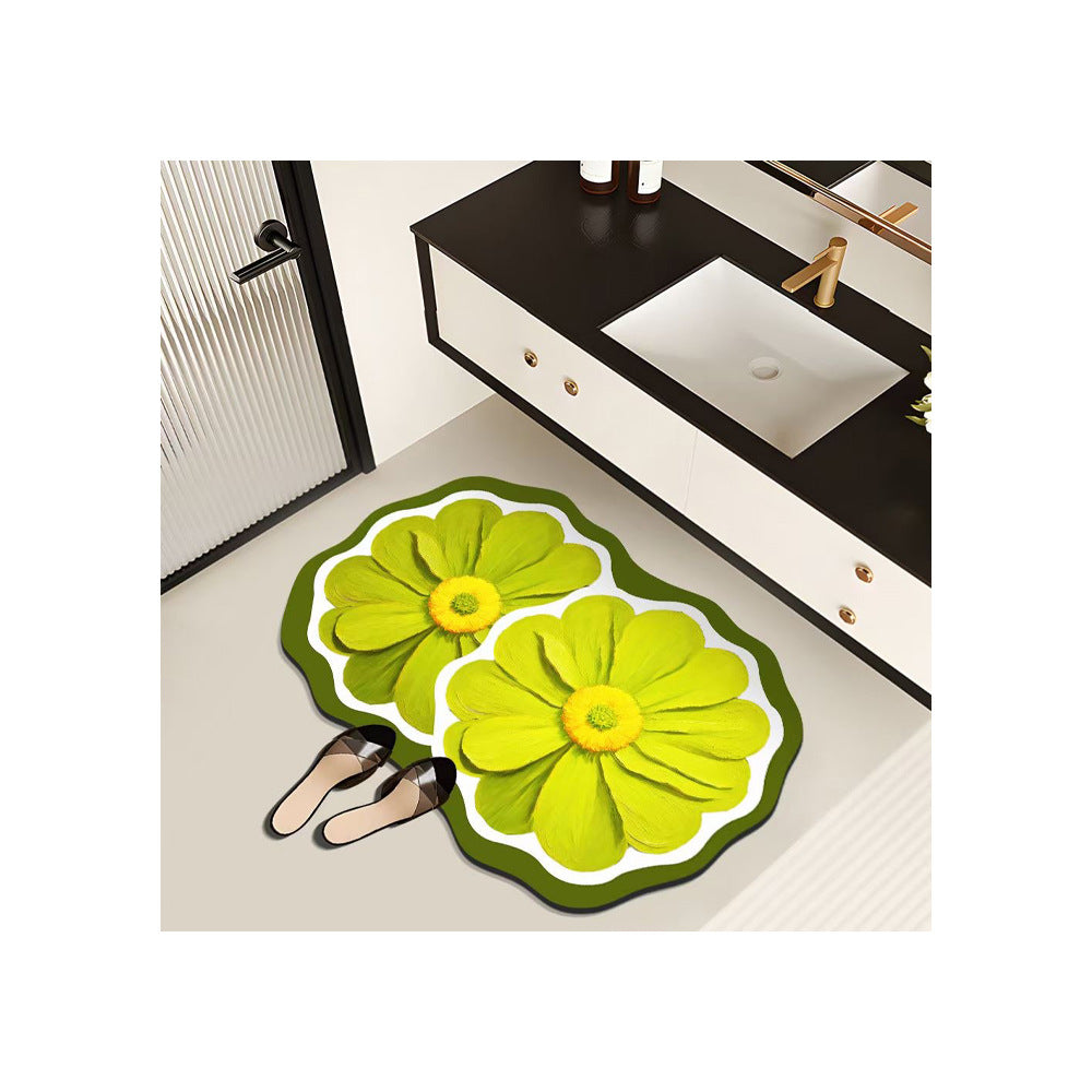 Decorative Floral Bath Mat Bowlift
