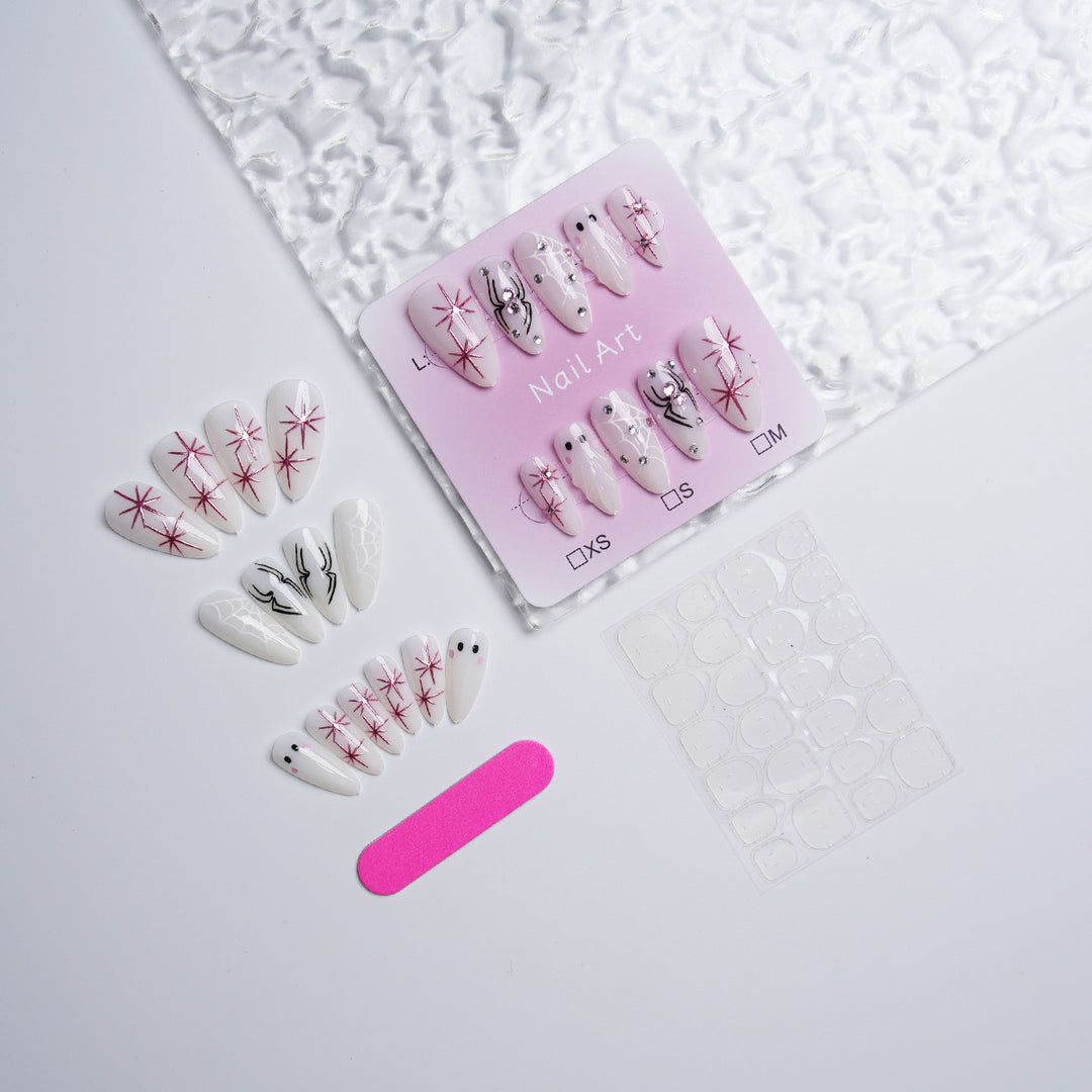 Artistic nail set with stainless steel applications Bowlift