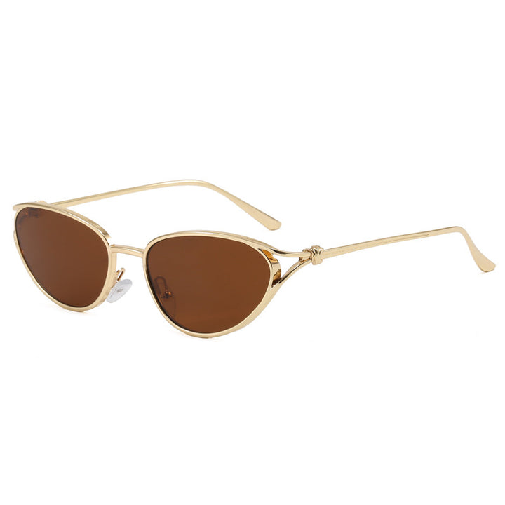 Trendy Cat-Eye Sunglasses with Metallic Frame Bowlift