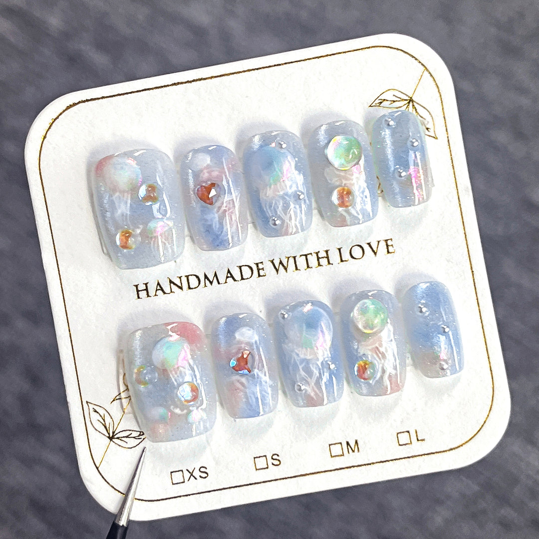 Artistic Premium Nail Extensions with Unique Artistic Accents Bowlift