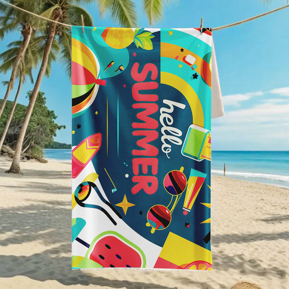 Ladies beach towel with maritime stripe pattern Bowlift