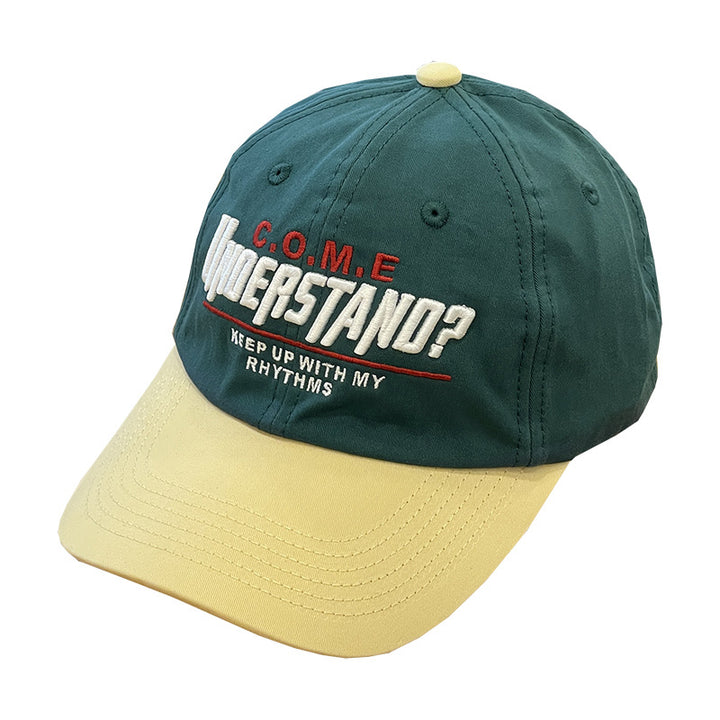 Unisex Casual Textured Cap with Playful Embroidery Bowlift
