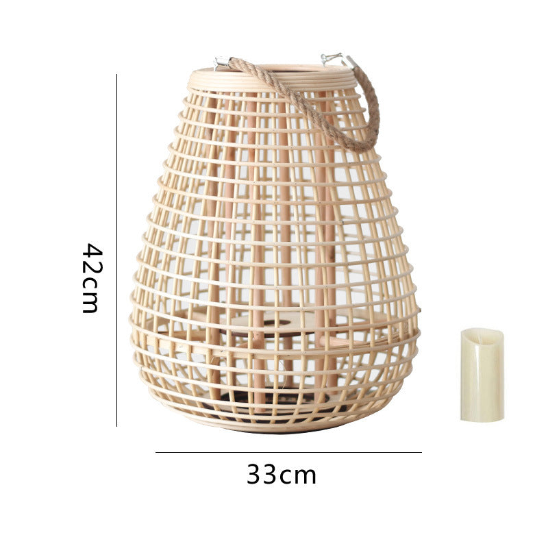 Decorative Rattan Lantern with Carry Handle Bowlift