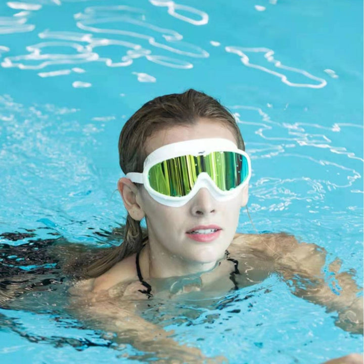 Swimming mask with anti-fog coating and ergonomic silicone frame Bowlift