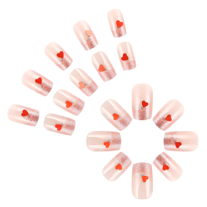 Artistic Heart-Embellished Press-On Nails Bowlift 1787542886