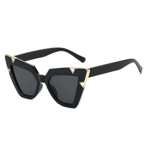 Statement Cat-Eye Sunglasses with Decorative Accents Bowlift