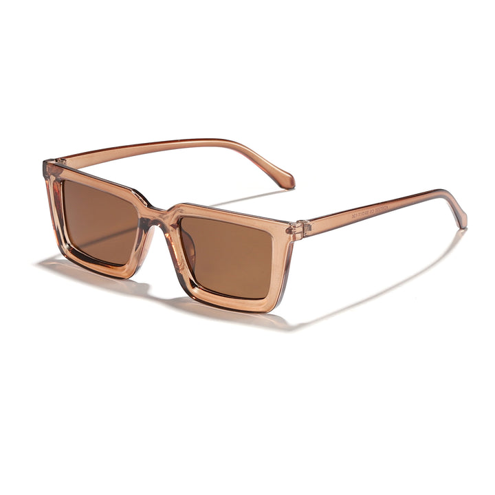 Women's modern square sunglasses with mirrored lenses Bowlift