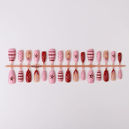 Decorative Star Design Press-On Nail Set Bowlift