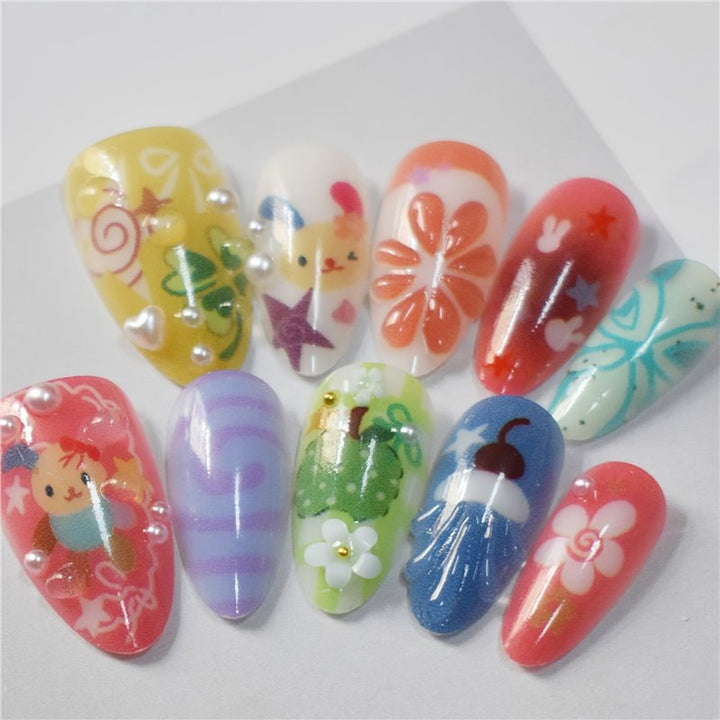 Playful Themed Press-On Nail Set Bowlift
