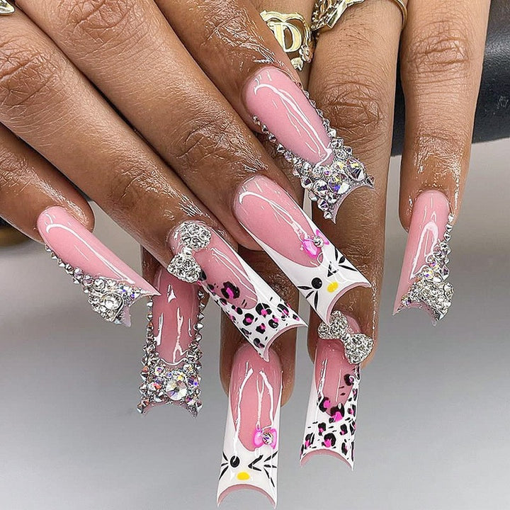 Acrylic nail set with luxurious crystal accents Bowlift