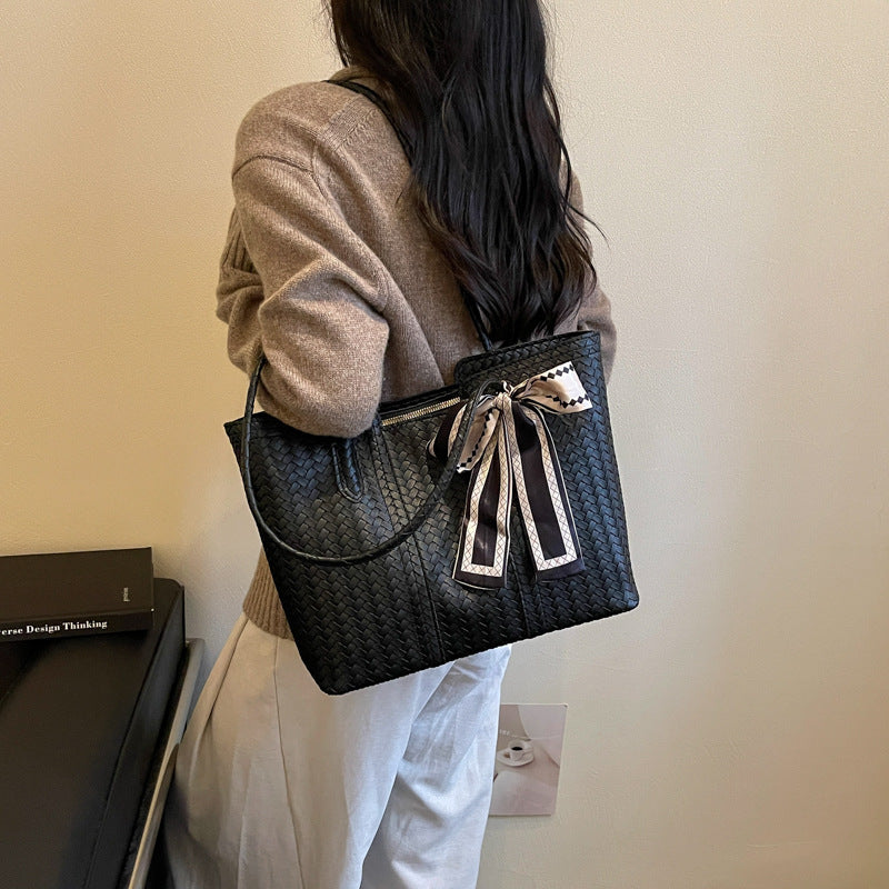 Woven Leather Tote Bag Bowlift