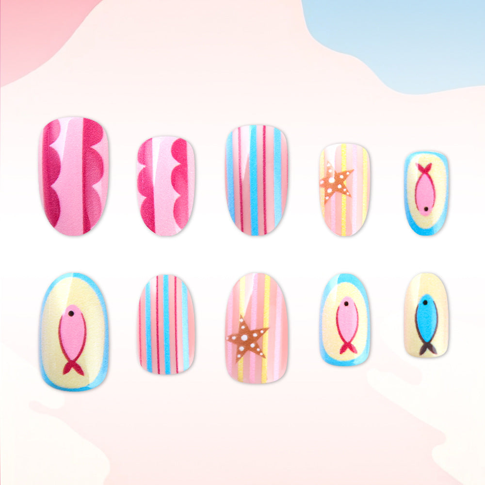Creative Themed Press-On Nail Art Set Bowlift
