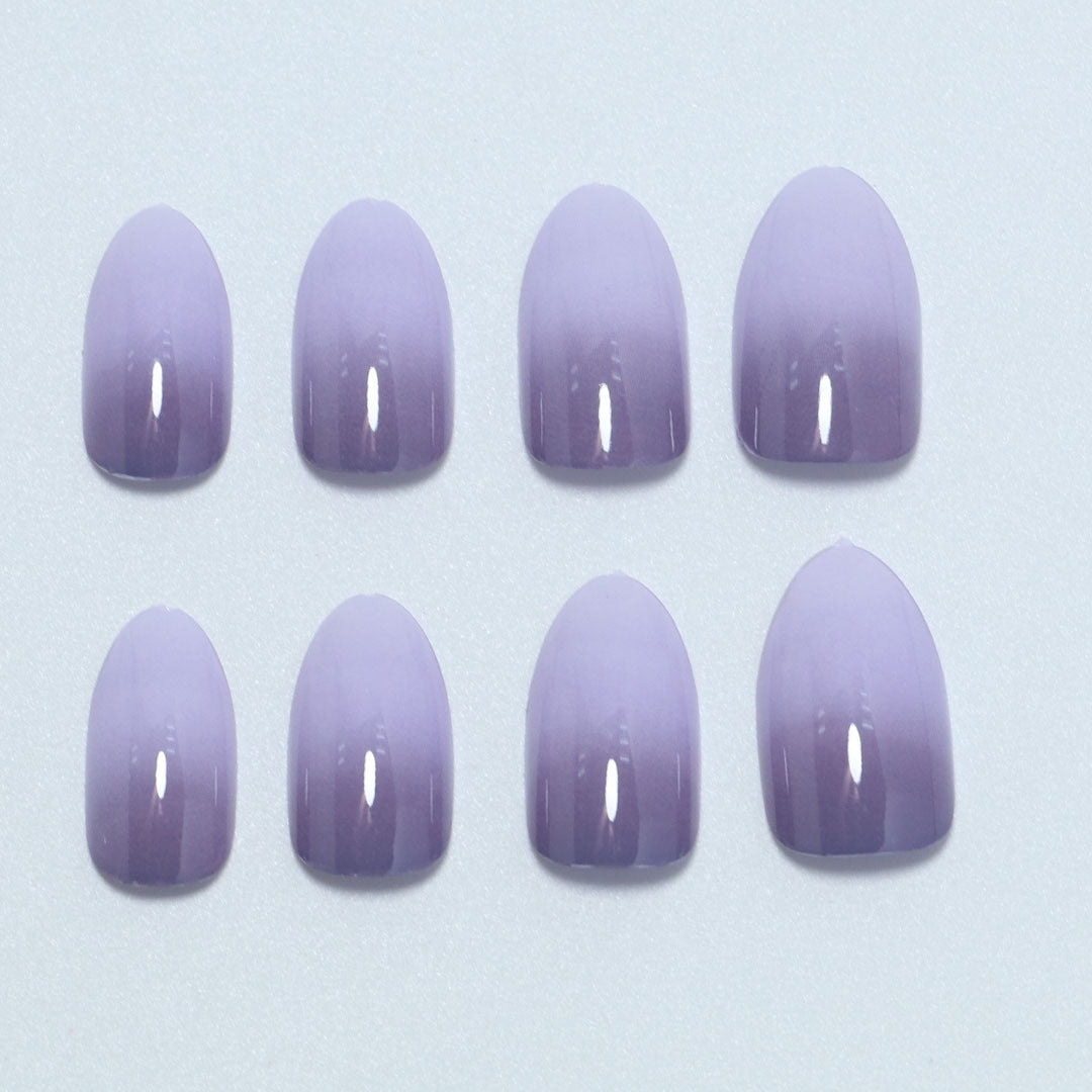 Gradient Almond-Shaped Press-On Nails Bowlift