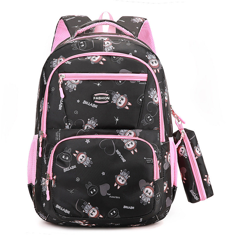 Cartoon Character Print School Backpack