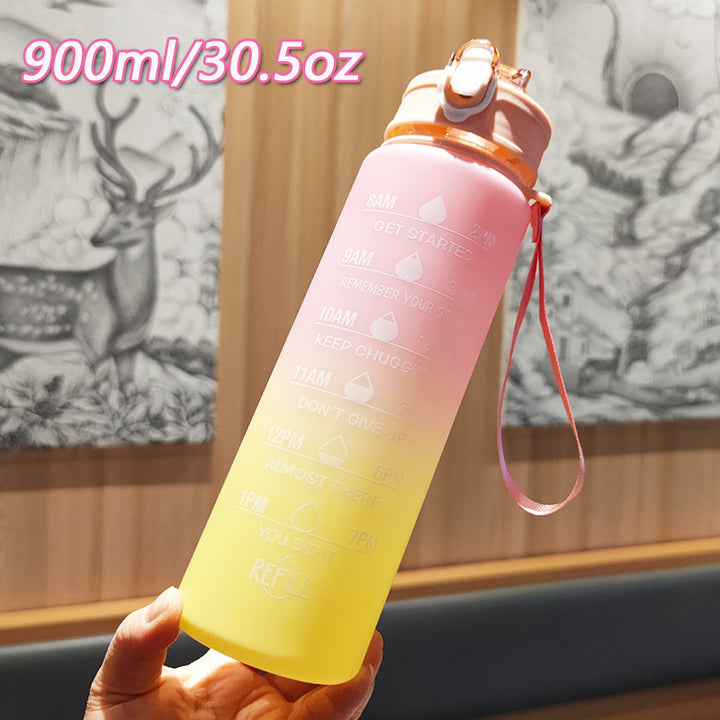 Women Motivating Water Bottle with Integrated Time Markers Bowlift