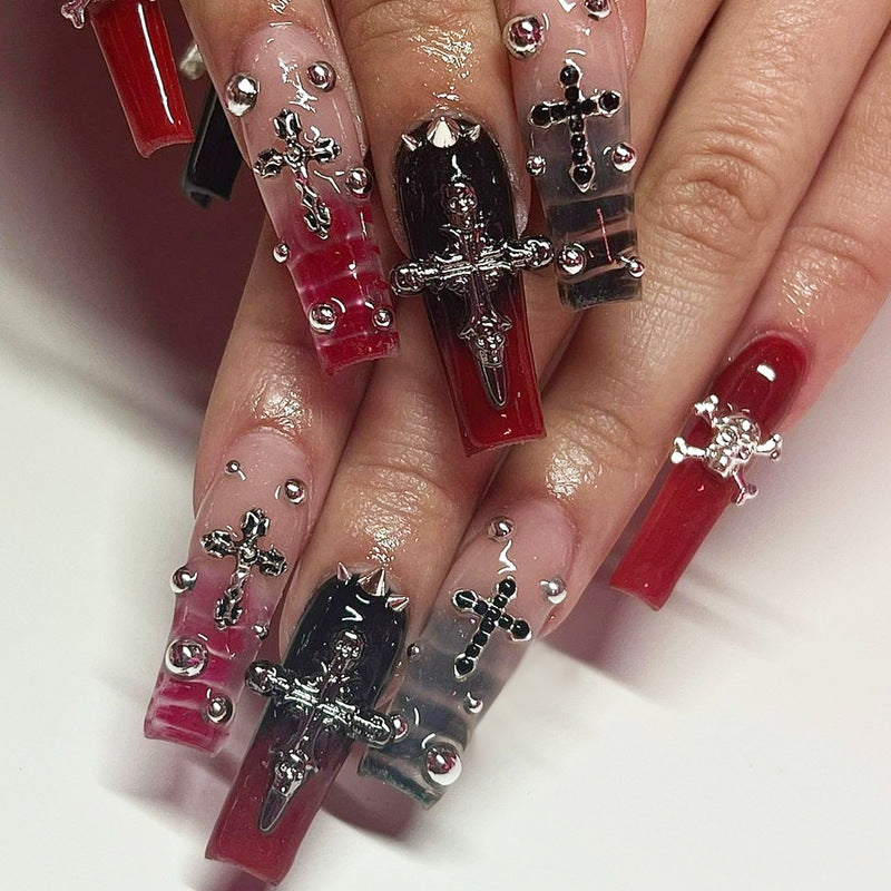 Gothic-Themed Press-On Nail Set Bowlift