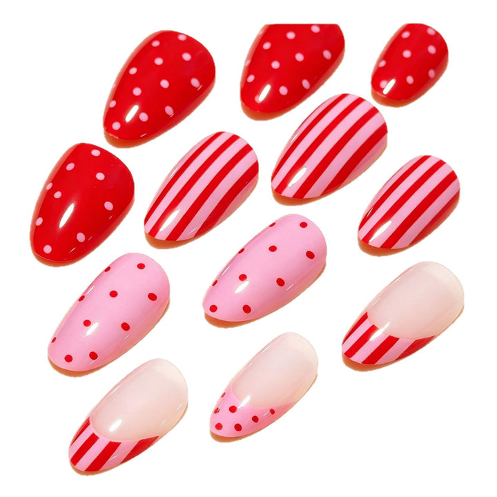 Artistic Nail Design with Heart and Stripes Bowlift