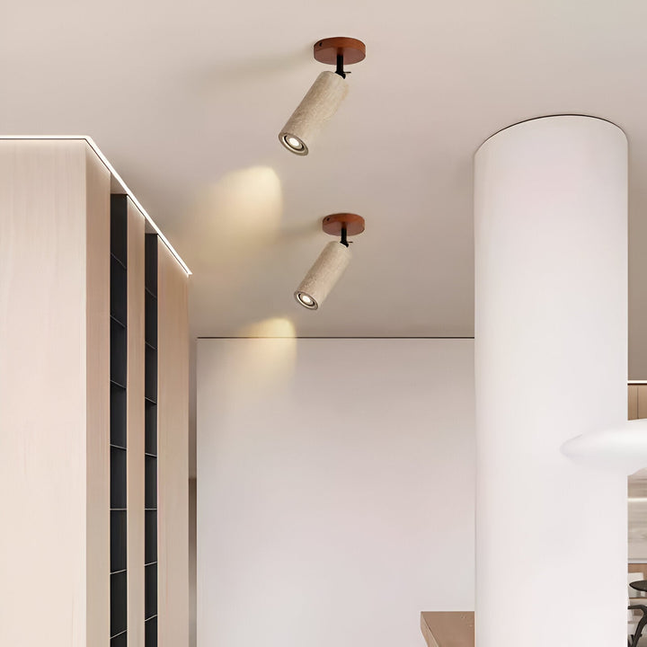 BowLift | Adjustable Travertine Wood LED Wall Lamp and Ceiling Lamp