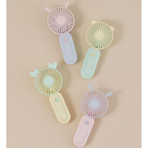 Women Portable Handheld Fan with Animal Ears Bowlift