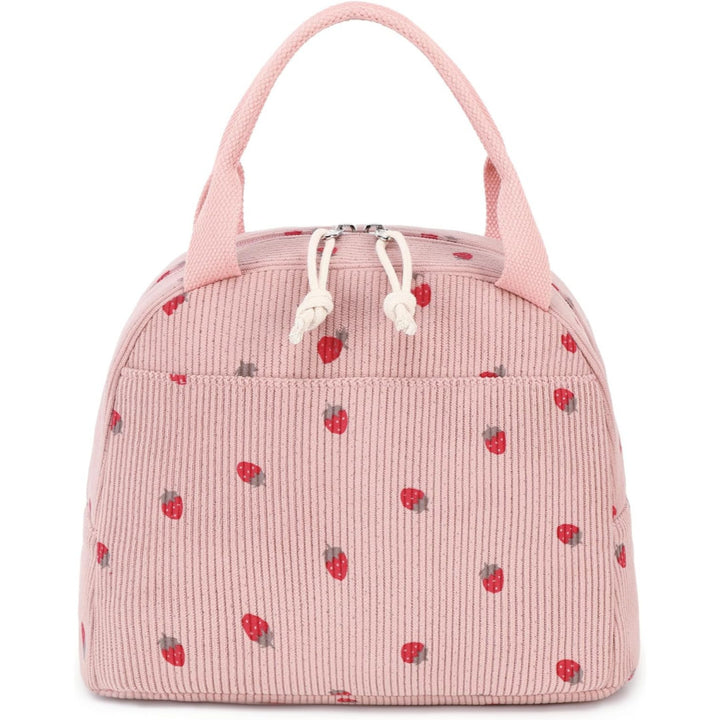 Charming Strawberry Print Insulated Lunch Bag