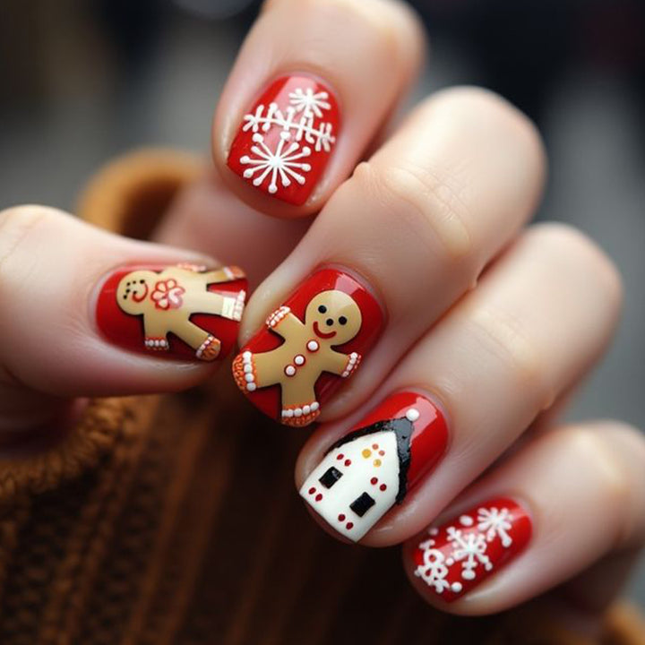 Festive Gingerbread Nail Art Bowlift