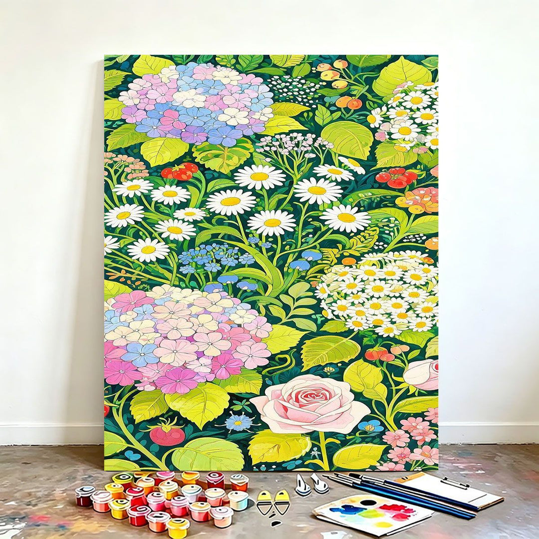 DIY Floral Canvas Painting Kit Bowlift
