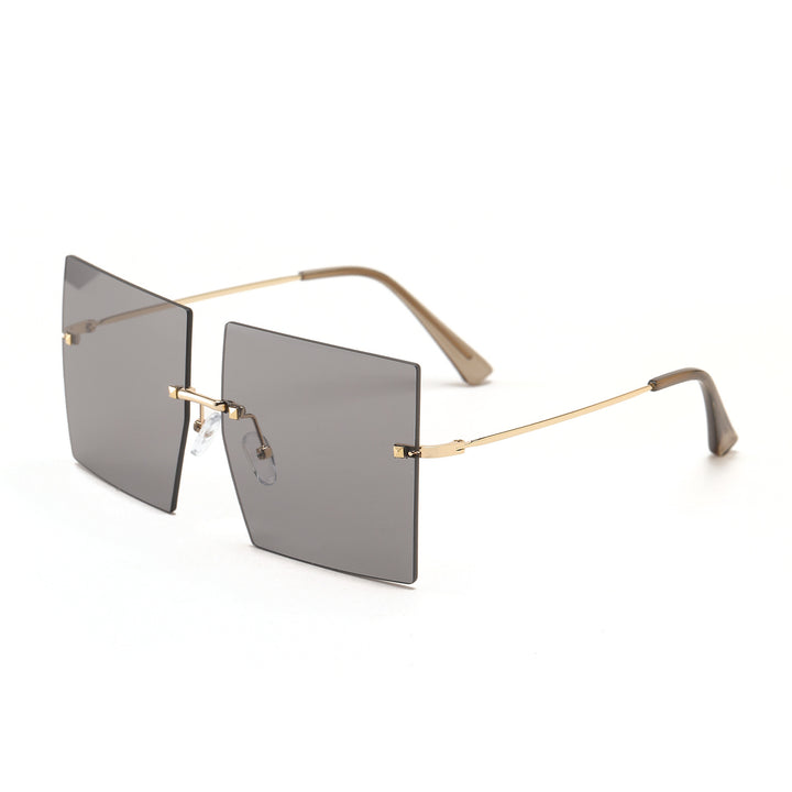 Women's fashion square sunglasses with wide lenses and delicate metal frame Bowlift
