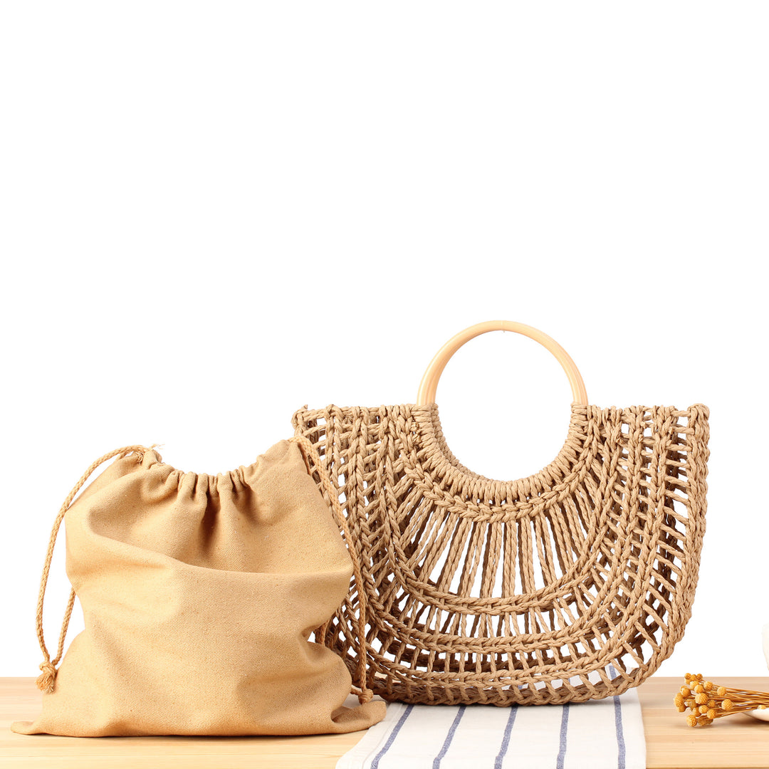 Handcrafted Trend Bag Made of Natural Wicker Bowlift