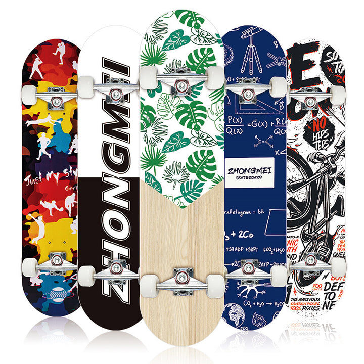 Complete Street Skateboard with Maple Deck Concave and Durable PU Wheels Bowlift