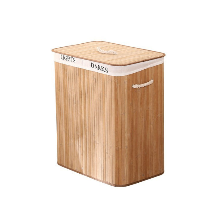 Elegant Laundry Basket Made of Bamboo with Practical Lid Bowlift