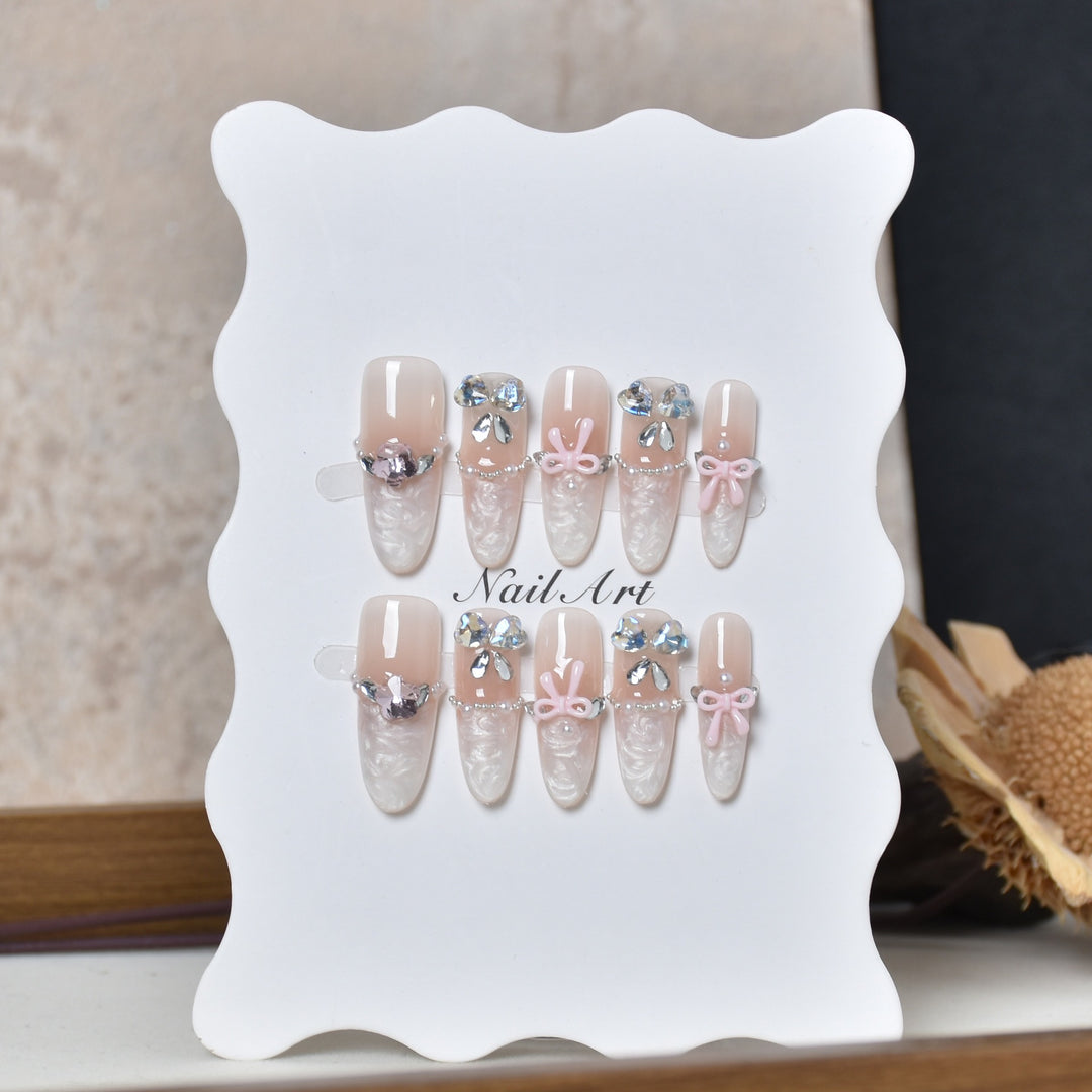 Luxury Decorative Press-On Nail Extensions Bowlift