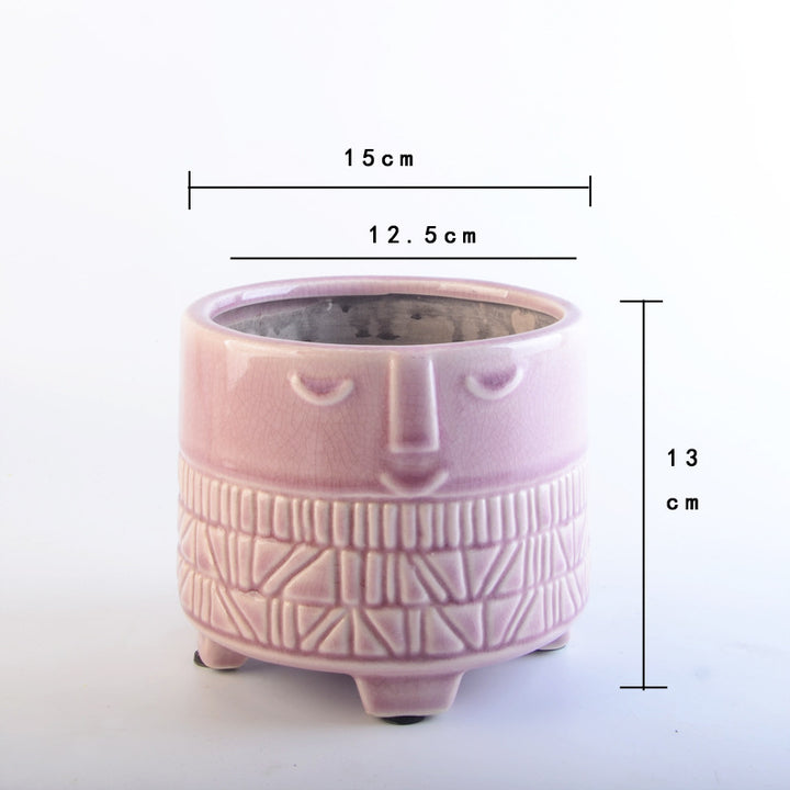 Decorative plant pot with facial features Bowlift
