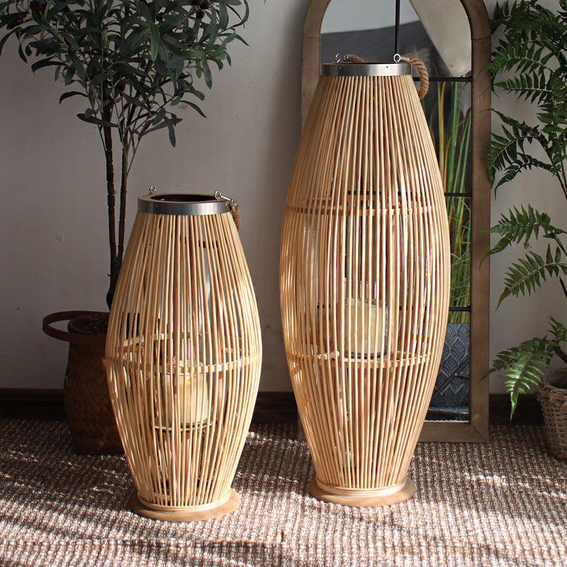 Elegant Rattan Lantern Bowlift
