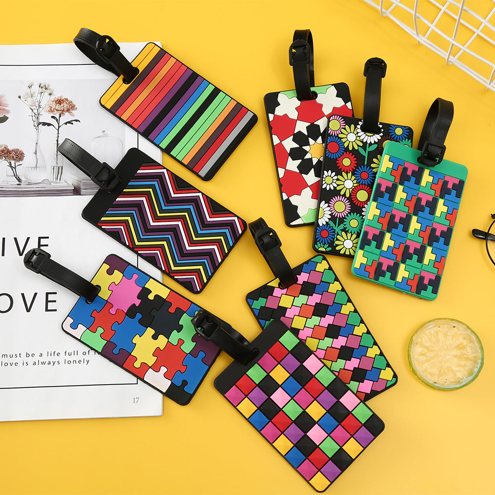 Unisex Luggage Tag with Modern Geometric Design Bowlift