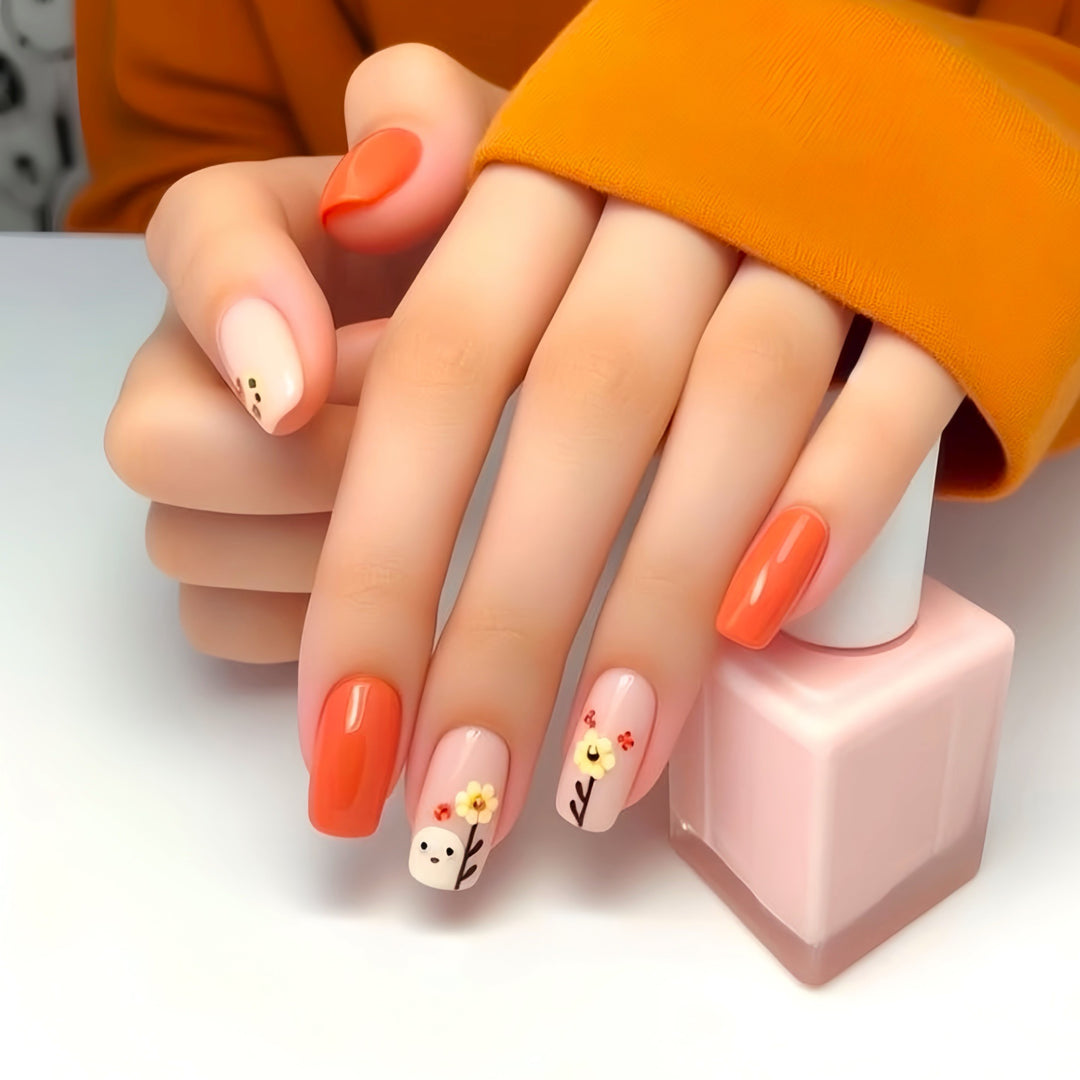 Artistic Floral Nail Art Bowlift