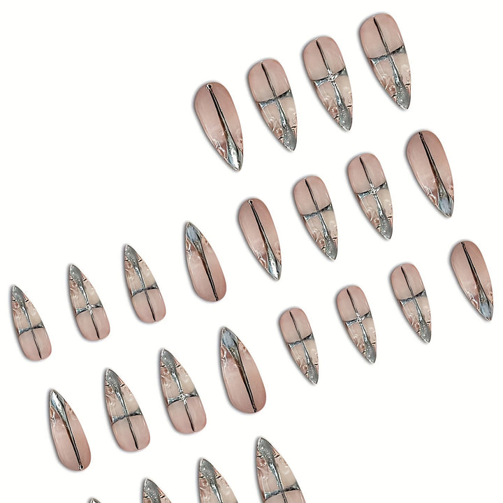 Elegant Stiletto Press-On Nail Set Bowlift