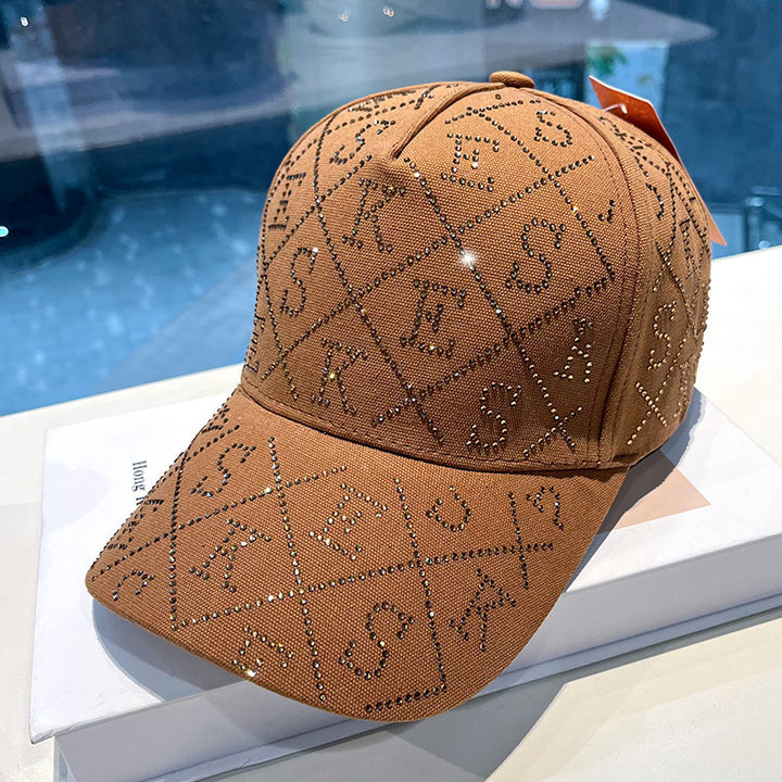 Women's Rhinestone-Embellished Adjustable Baseball Cap Bowlift