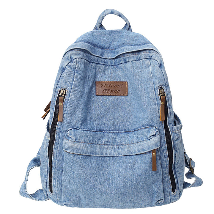 Casual Denim School Backpack Bowlift