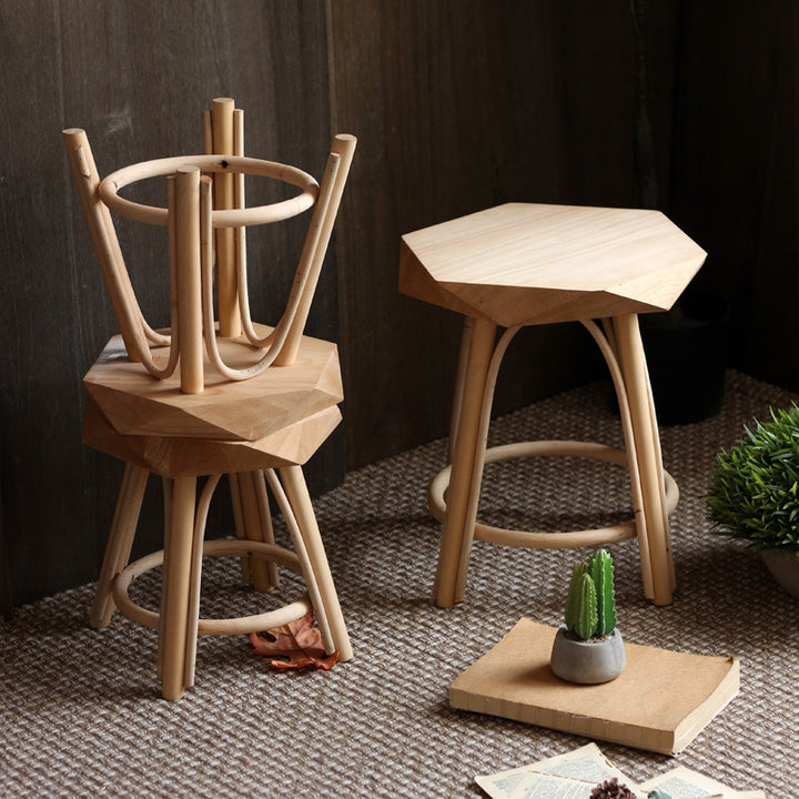 Modern stool made of solid wood Bowlift