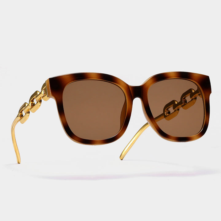 Ladies fashionable oversized sunglasses with luxurious chain frame Bowlift