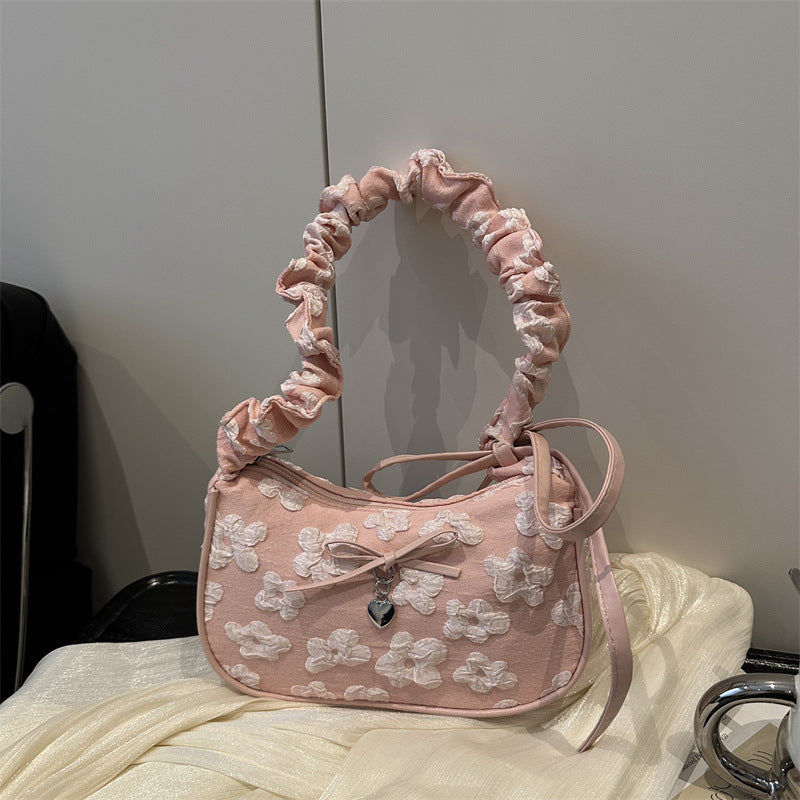 Elegant Floral Embellished Shoulder Bag Bowlift