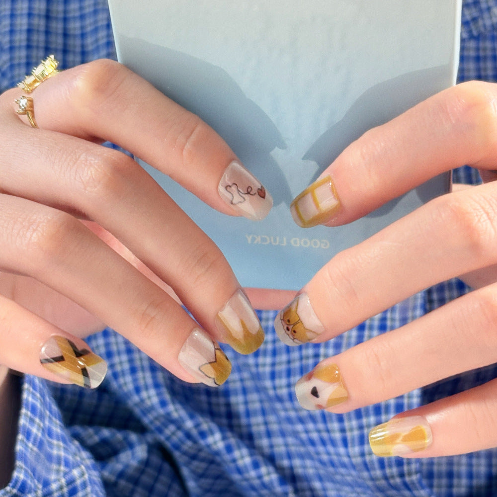 Cute Artistic Press-On Nail Set Bowlift