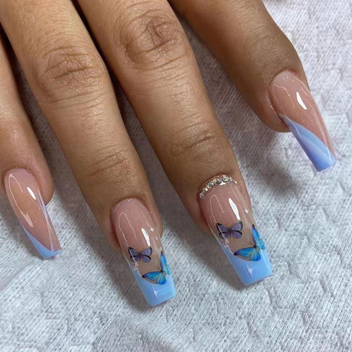 Decorative Butterfly Press-On Nail Tips Bowlift
