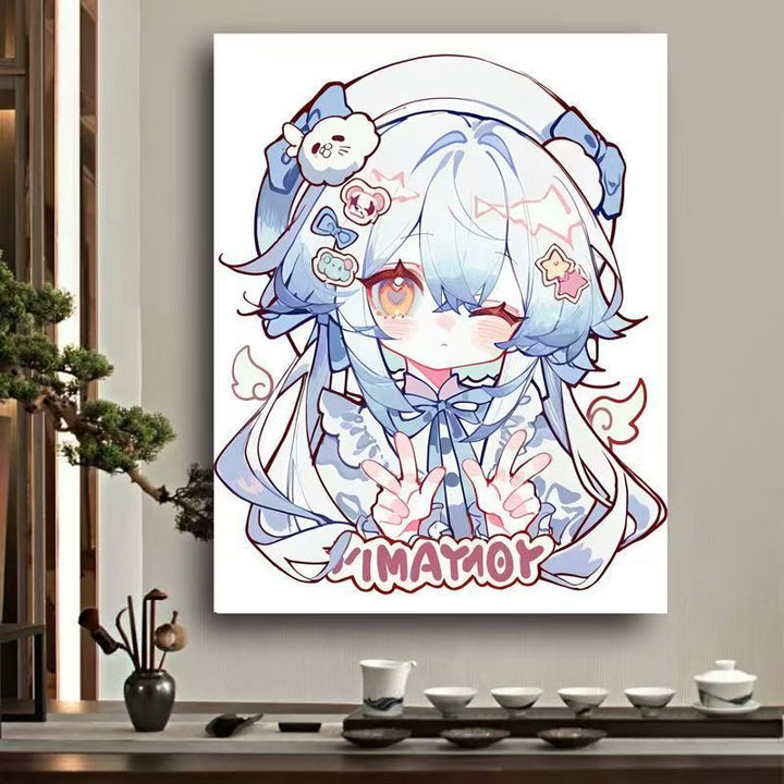 Whimsical Anime Character Canvas Art Bowlift