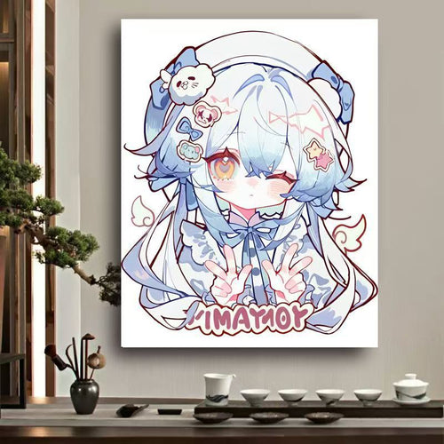 Whimsical Anime Character Canvas Art Bowlift