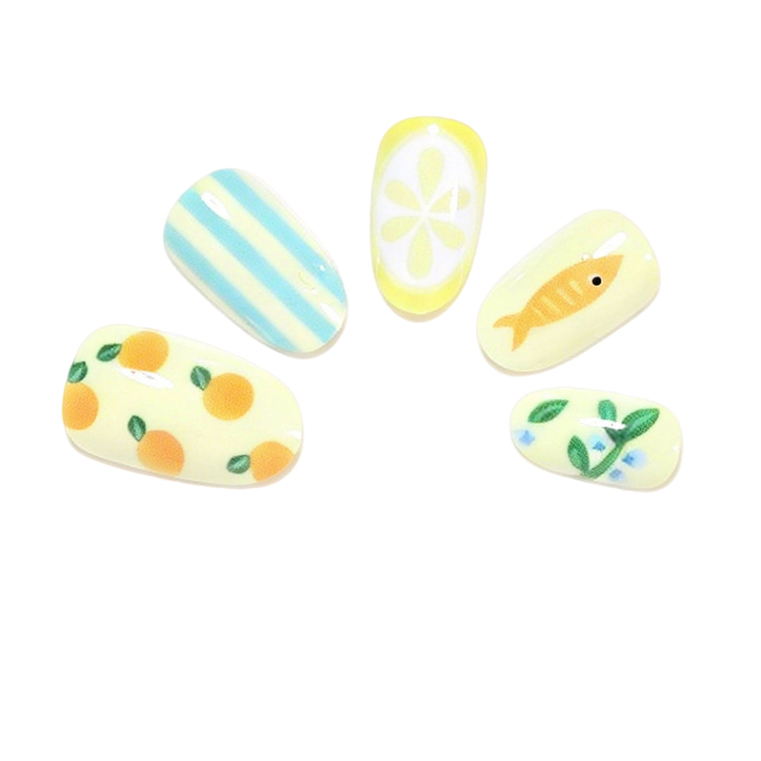 Whimsical Fruit and Fish-Themed Nail Art Set Bowlift