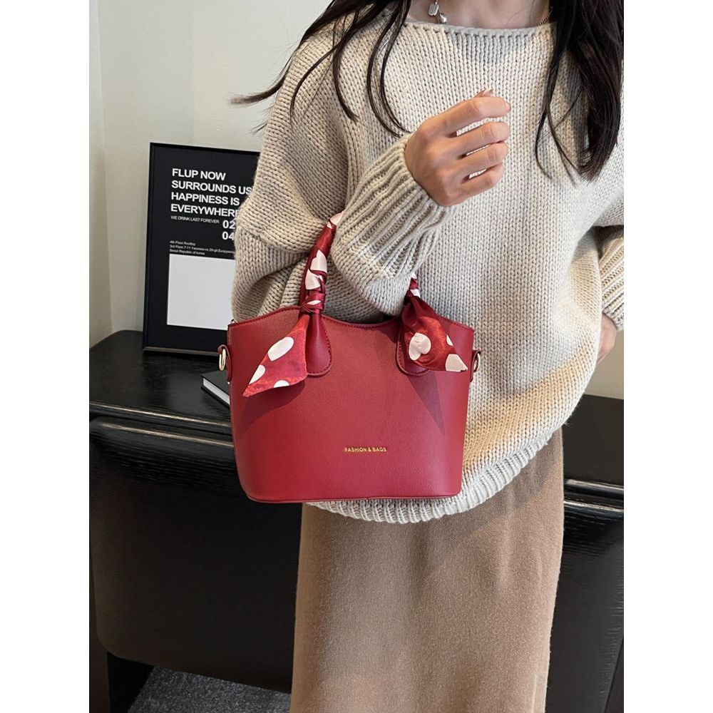 Stylish Scarf-Embellished Handbag Bowlift