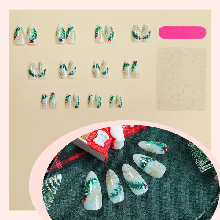Seasonal Holiday-Themed Press-On Nail Set Bowlift