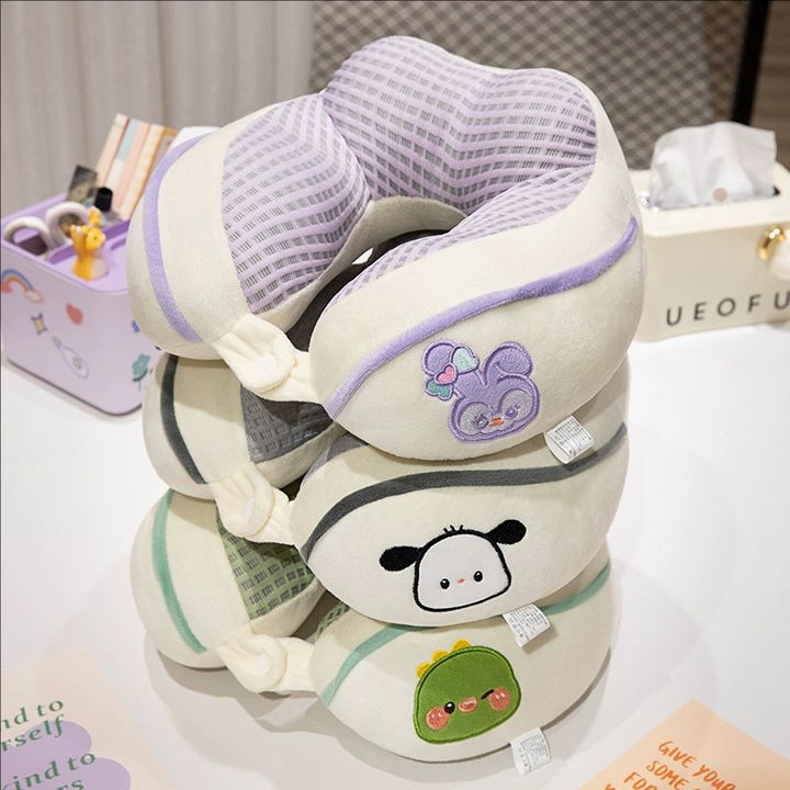 ergonomic plush neck pillow with animal motif Bowlift