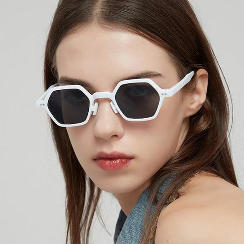 Women's Geometric Sunglasses in Modern Hexagon Design Bowlift